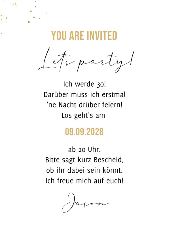 Einladungskarte 30. Geburtstag Foto und große Send a Smile