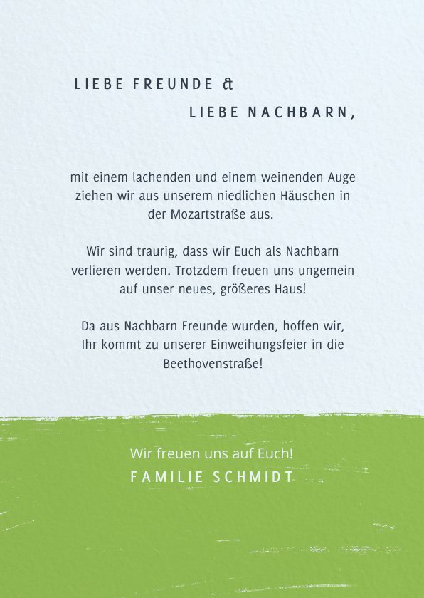 Einladungskarte zur Abschiedsparty mit Send a Smile