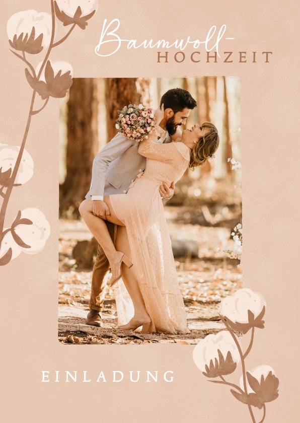 FotoEinladung zur Baumwollhochzeit Send a Smile