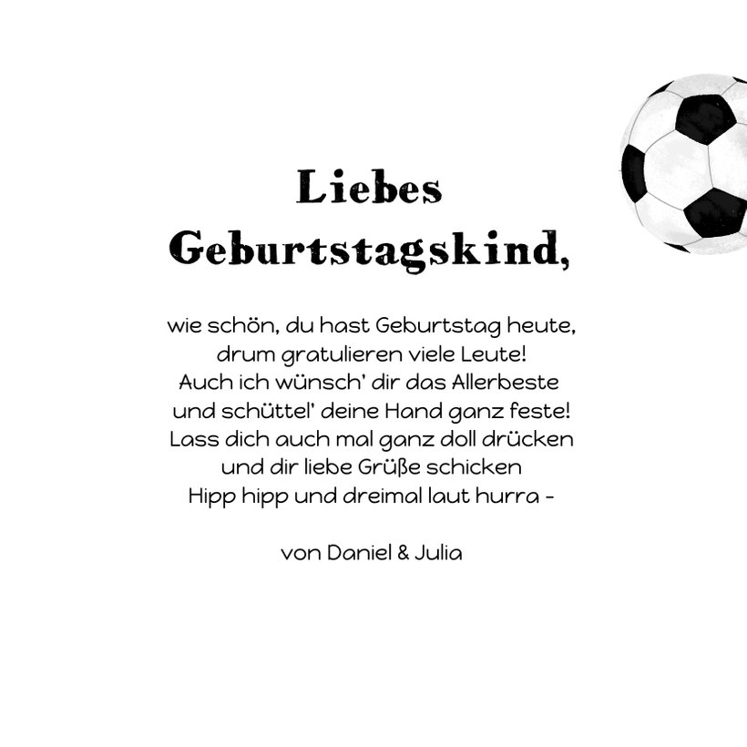 FotoGeburtstagskarte Fußball Send a Smile