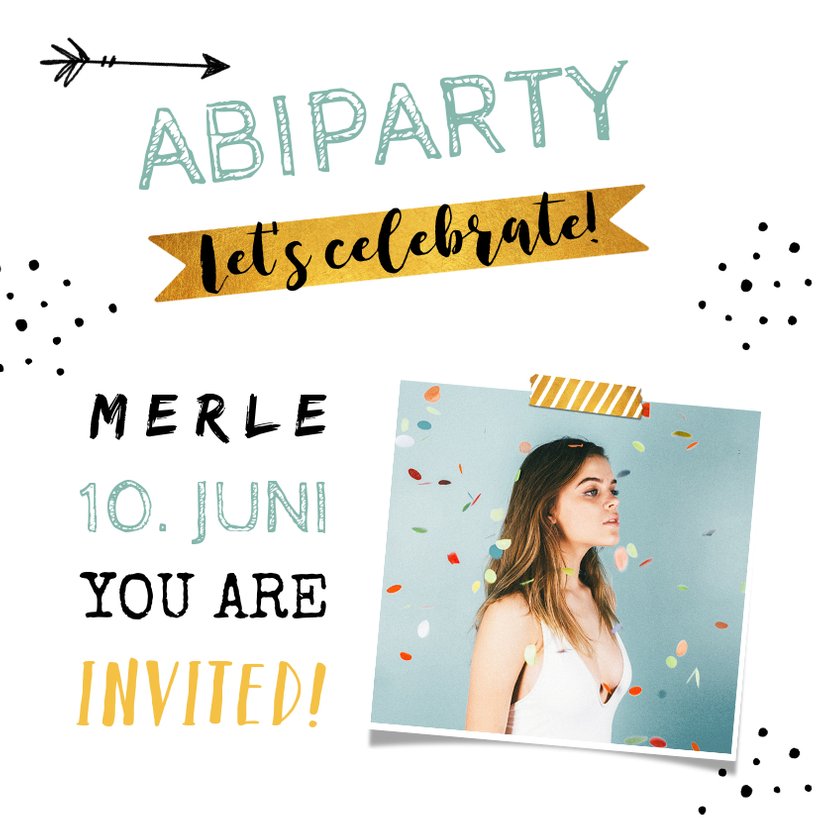 Fotoeinladung zur Party Abiparty | Send a Smile