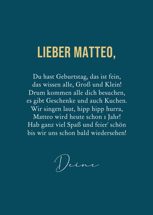 Fotokarte Glückwunsch 1. Geburtstag Send a Smile