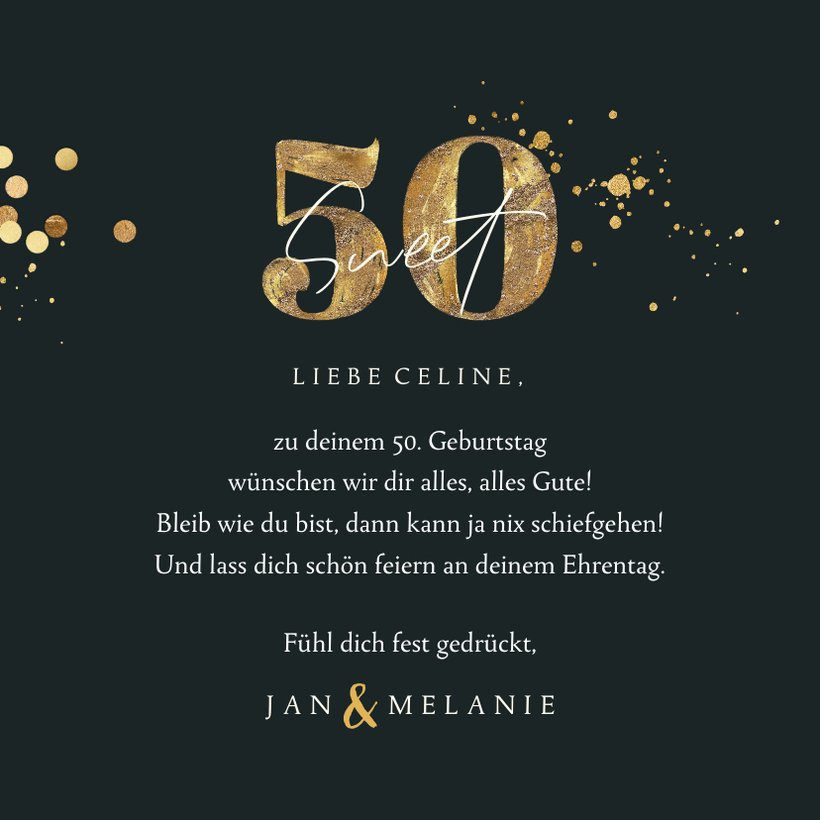 Geburtstagsgrüße'Sweet 50 Geburtstagskarten Send a Smile