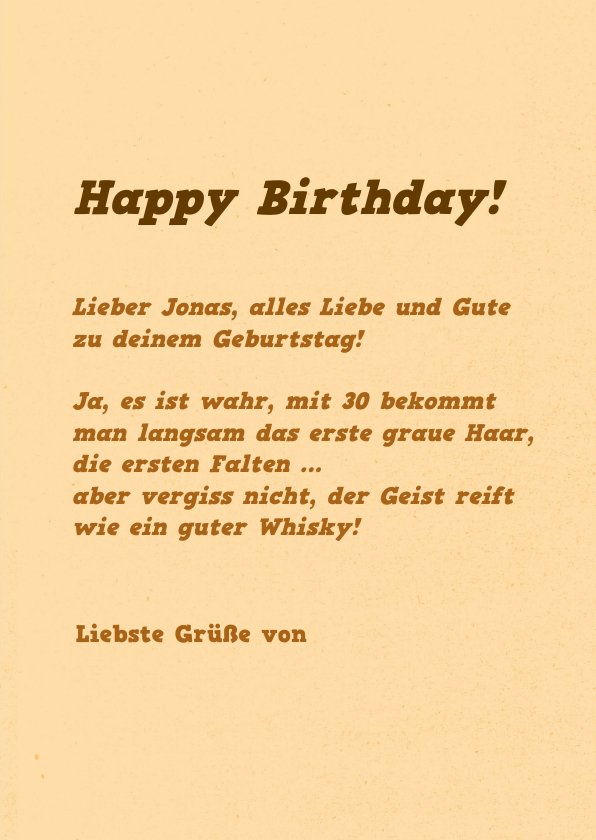 Geburtstagsgrüße Whiskyflasche Send a Smile