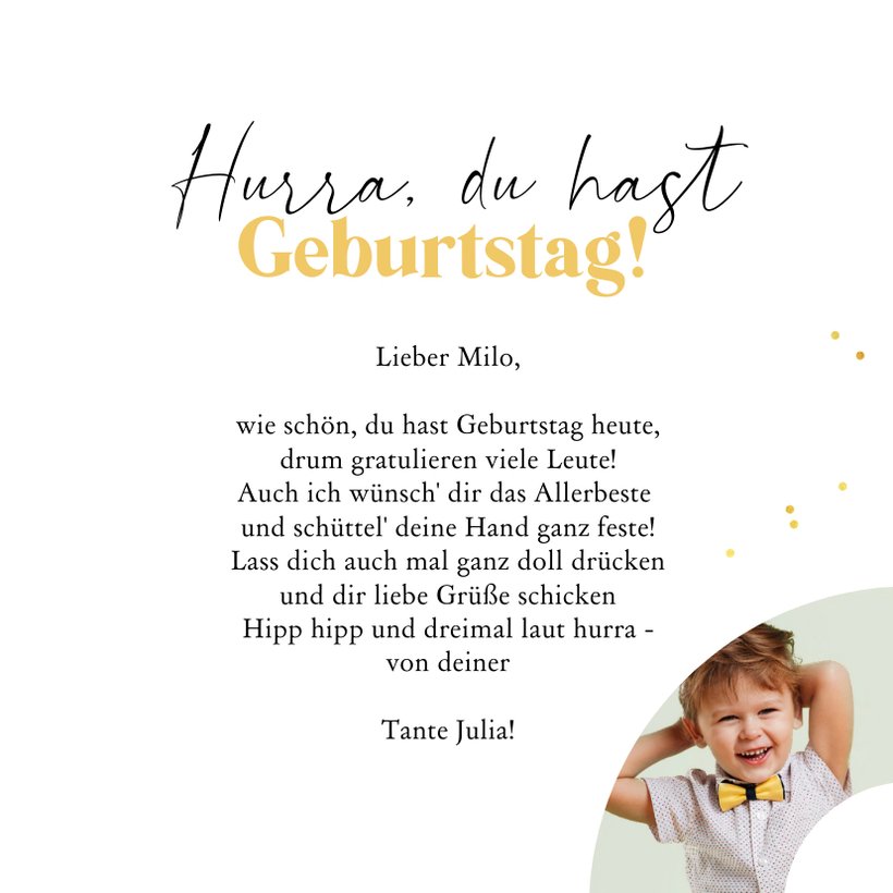 Geburtstagskarte 3. Geburtstag mit  Send a Smile