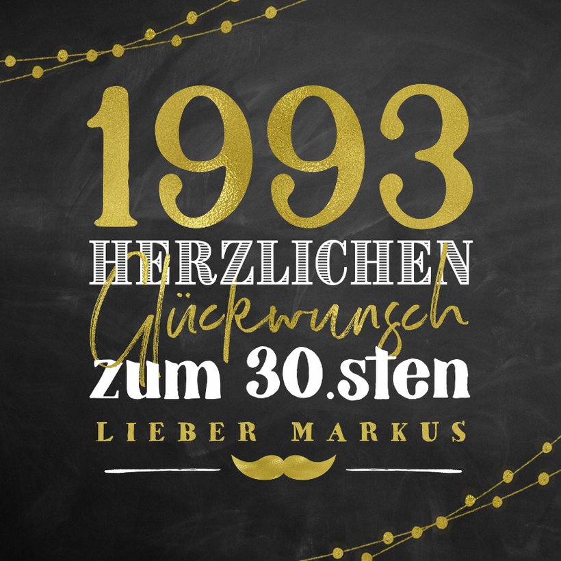 Geburtstagskarte 30 Jahre 1993 Send a Smile