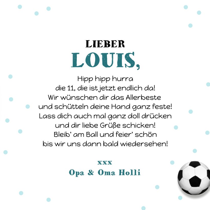 Geburtstagskarte Junge Fußball mit Foto Send a Smile