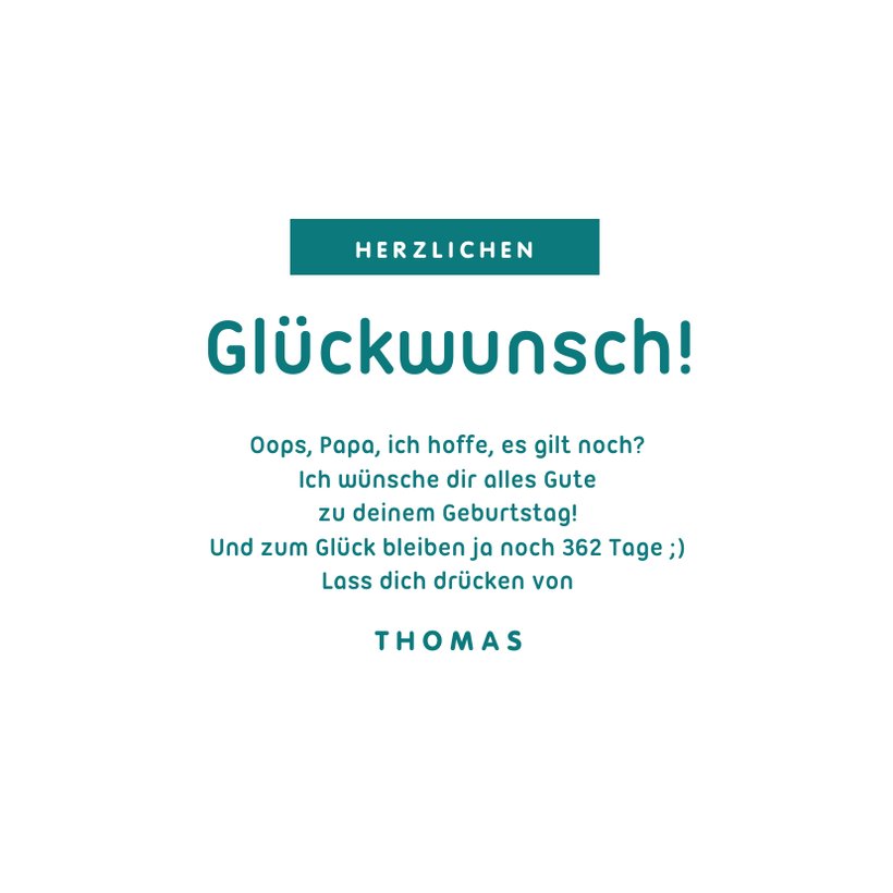 Geburtstagskarte'Oops, zu spät Send a Smile