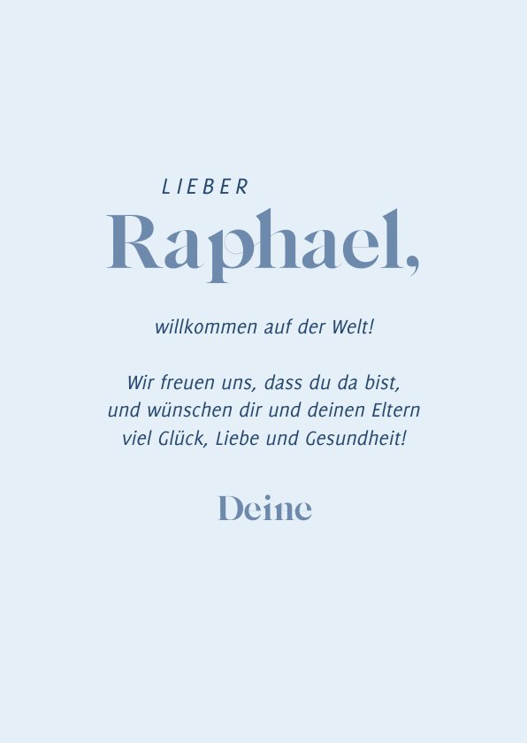 Glückwunschkarte Geburt hellblauer Hase in Send a Smile