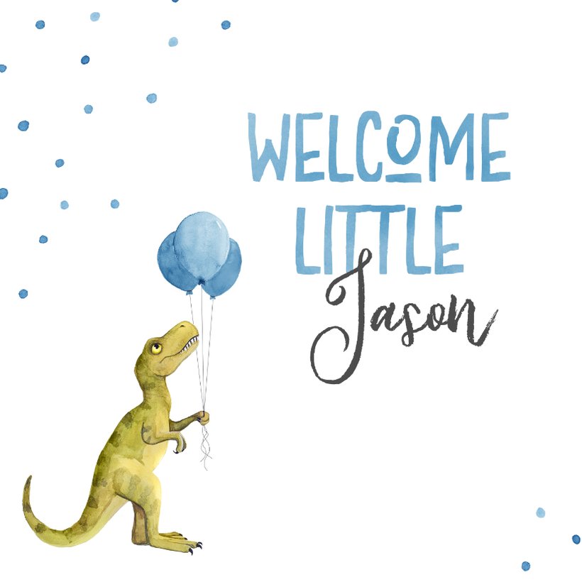 Glückwunschkarte Geburt süßer Dino mit | Send a Smile