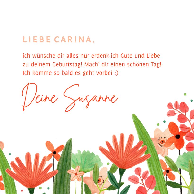 Glückwunschkarte Geburtstag Blumenwiese Send a Smile