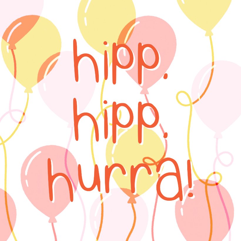 Glückwunschkarte Geburtstag'Hipp hipp hurra Send a Smile