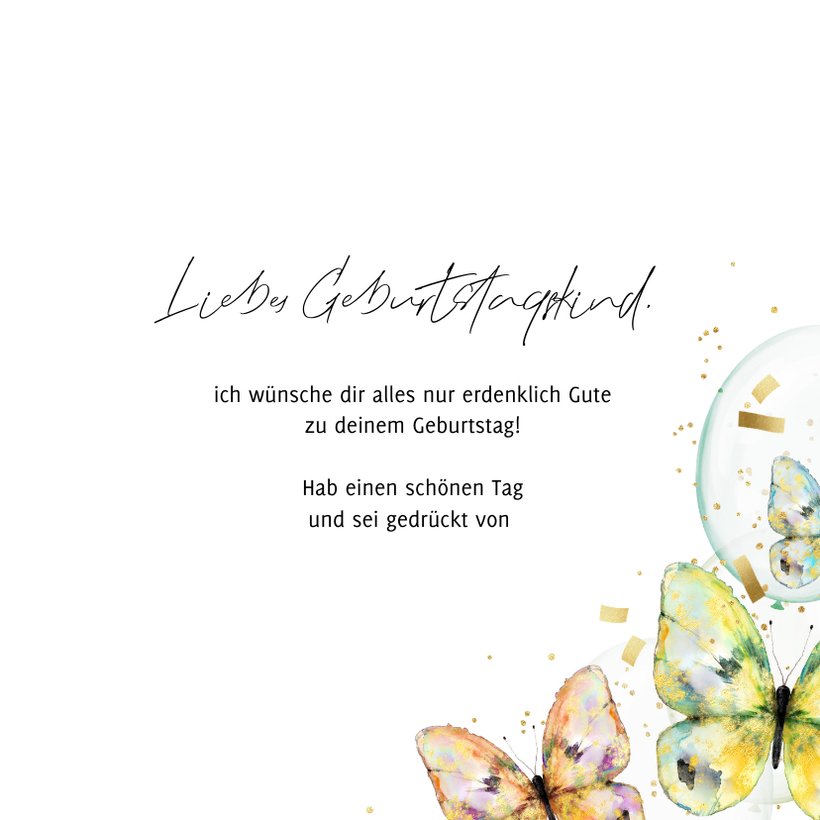 Glückwunschkarte Geburtstag Schmetterlinge Send a Smile