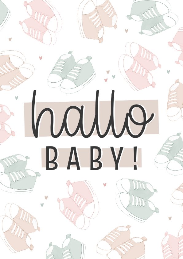 HALLO BABY Glückwunschkarte Zur Geburt – Klappkarte Mit Umschlag, 12x17cm, Neutral Für Jungen Und Mädchen