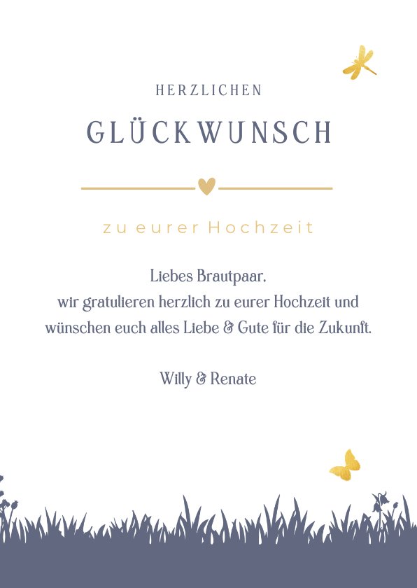 Hochzeitskarte Zum Jahrestag – Romantisch Mit Champagner, Blumen & Brautpaar-Motiv, Gestanzt & Mit Silberfolie