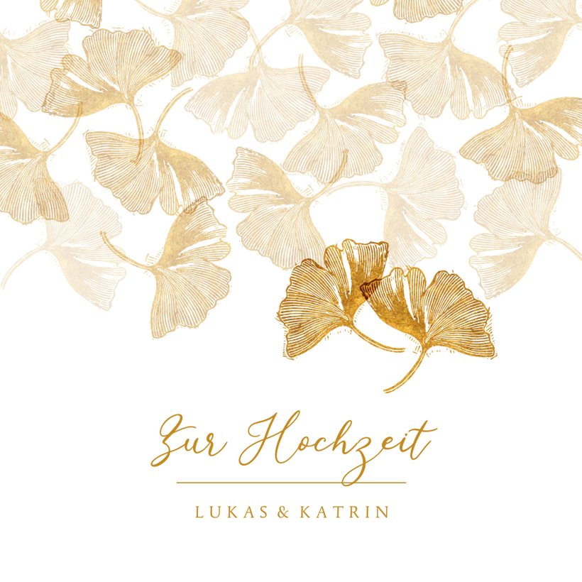 Glückwunschkarte Hochzeit Ginkgoblätter Send a Smile