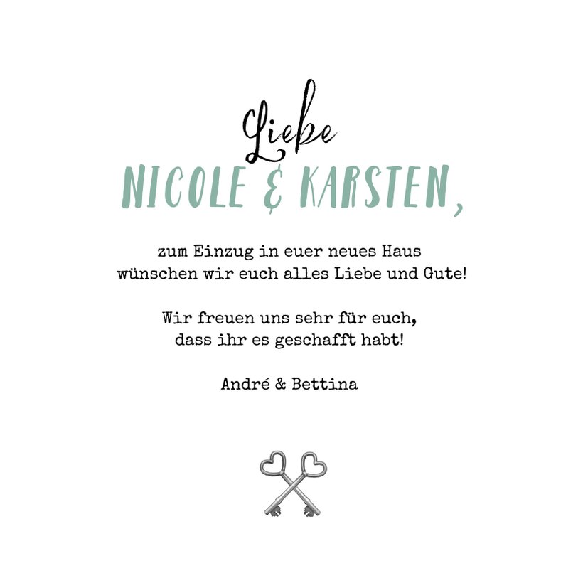 Glückwunschkarte neues Haus Holzschilder Send a Smile