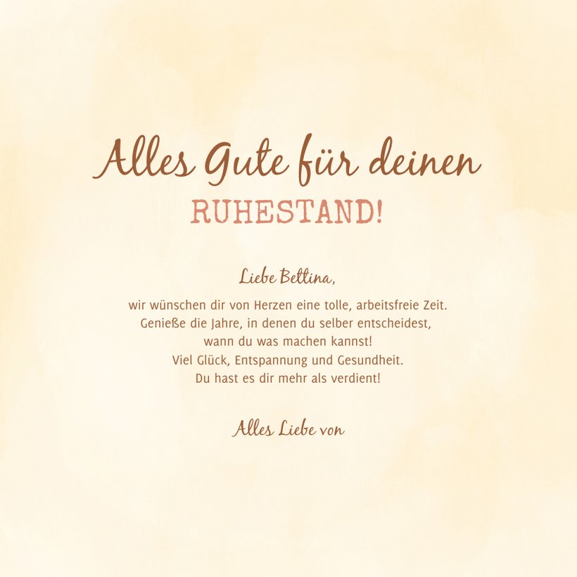 Glückwunschkarte Ruhestand mit Foto& Schild Send a Smile