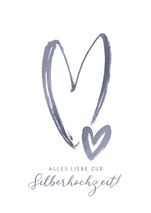 Glückwunschkarte Silberne Hochzeit Herzen Send a Smile