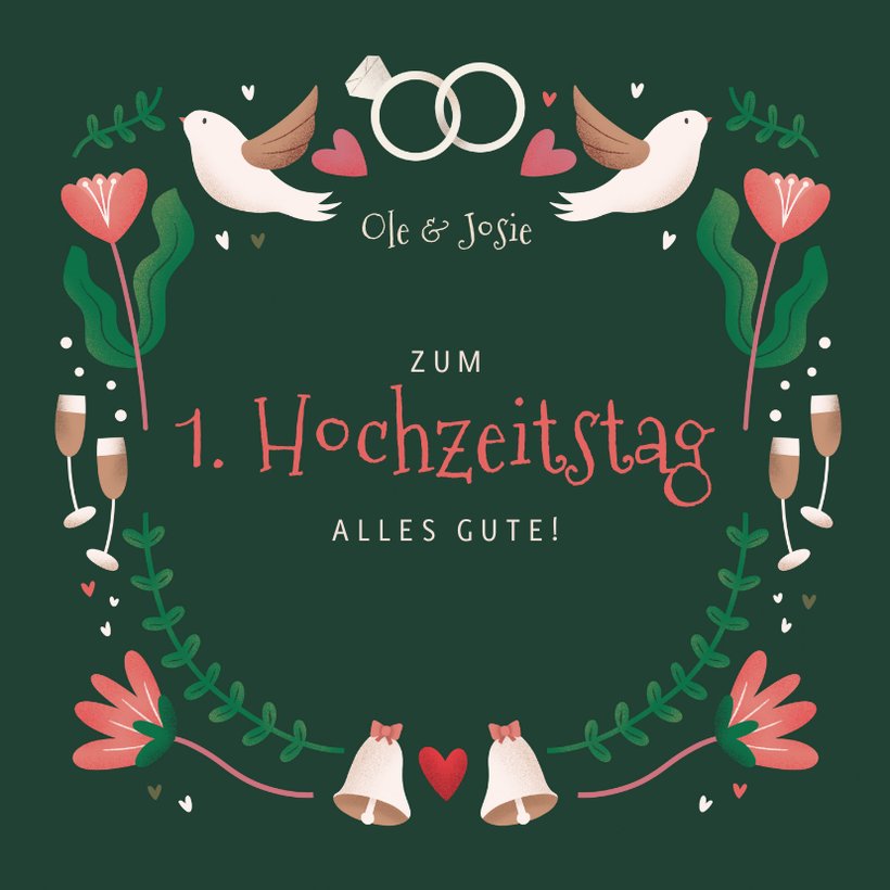 Karten Zum 1 Hochzeitstag