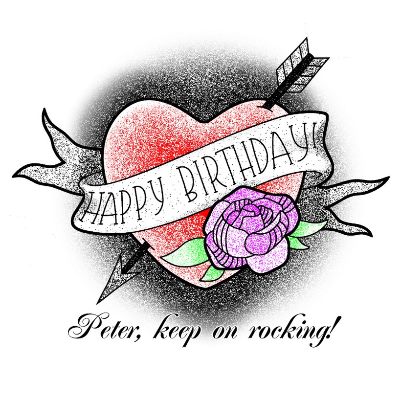 Glückwunschkarte zum Geburtstag HerzTattoo Send a Smile