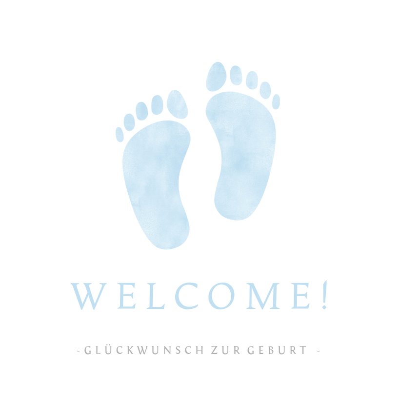 Glückwunschkarte zur Geburt blaue Füße Send a Smile
