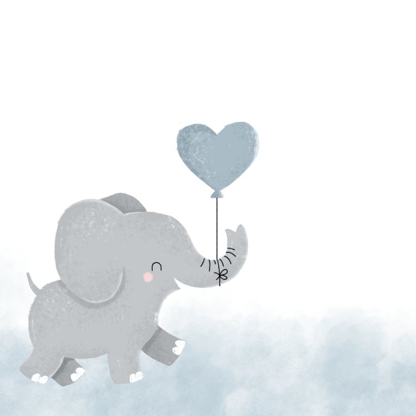 Glückwunschkarte zur Geburt Elefant mit Send a Smile