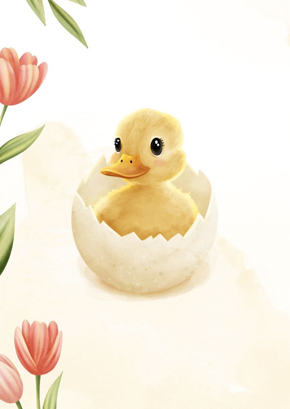 Glückwunschkarte zur Geburt kleine Ente in Send a Smile