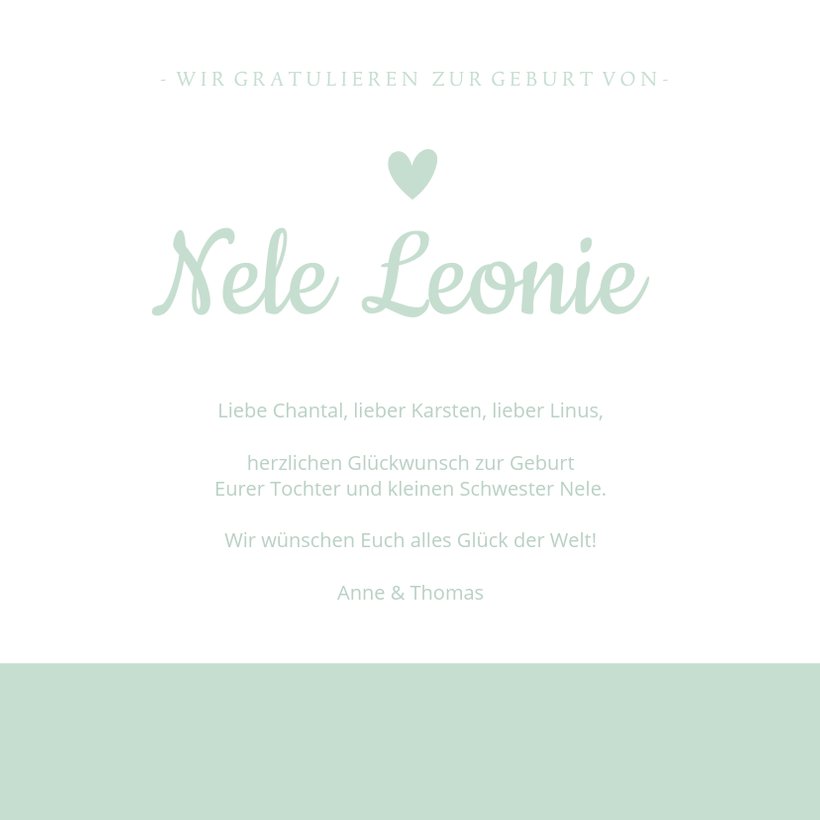 Glückwunschkarte zur Geburt kleine Schwester Send a Smile