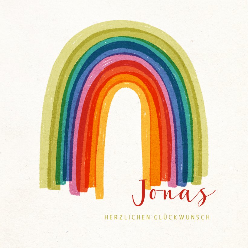 Glückwunschkarte zur Geburt mit Regenbogen Send a Smile