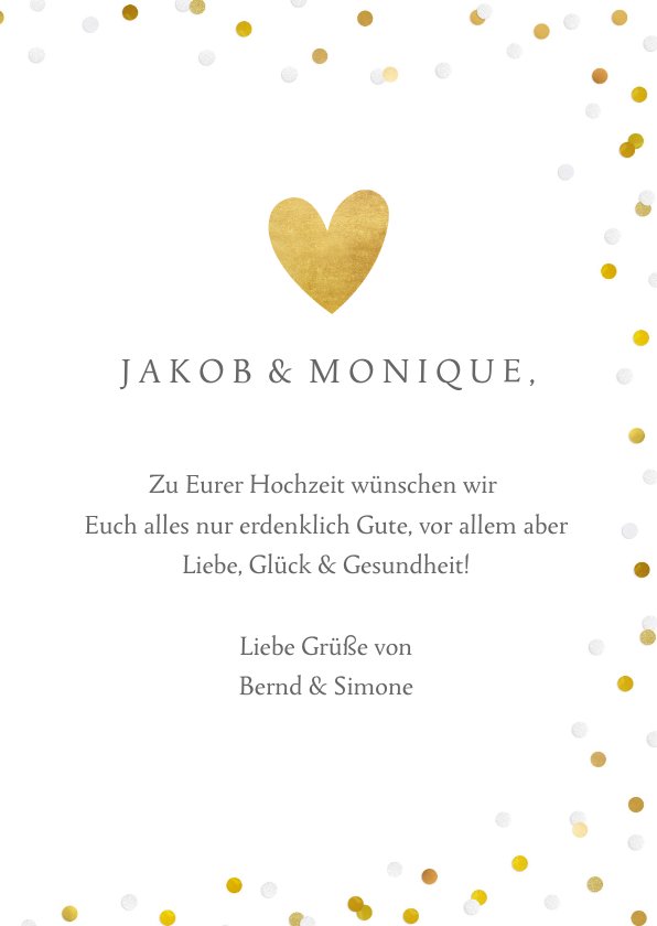 Glückwunschkarte zur Hochzeit Tauben mit Herz Send a Smile