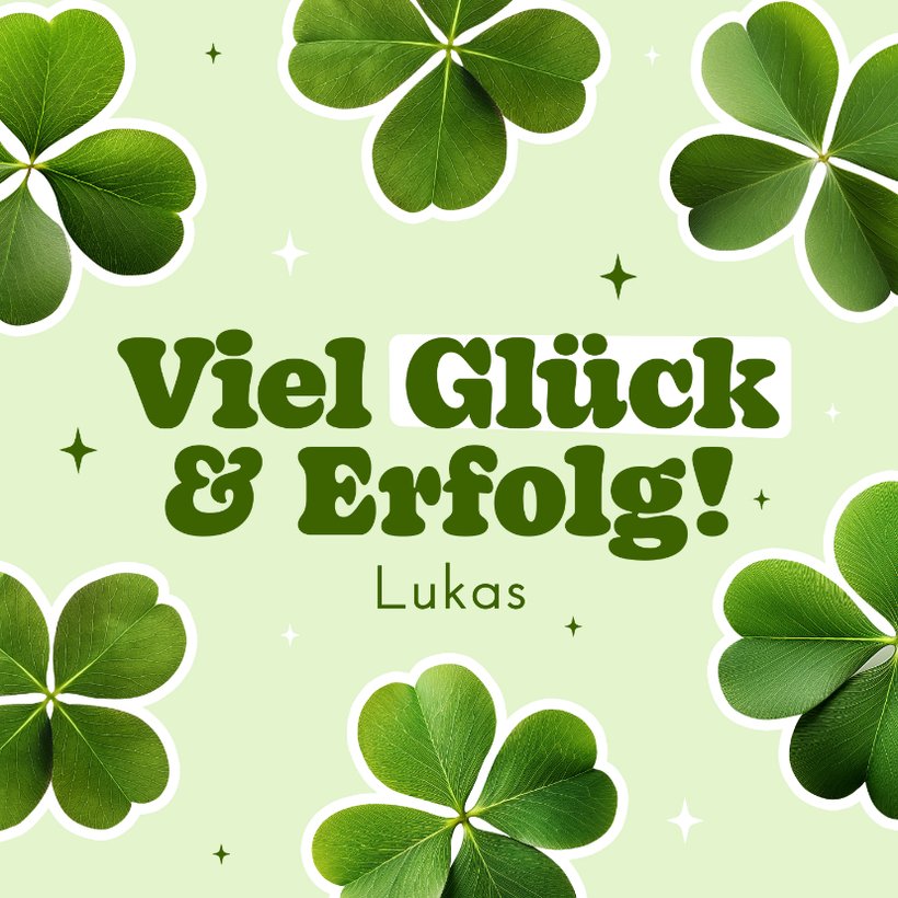 Grußkarte Glück und Erfolg wünschen | Send a Smile