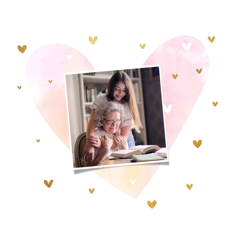 Handgemachte Holz-Geburtstagskarte Für Oma - Mit Umschlag & Gravierter Herz-Form