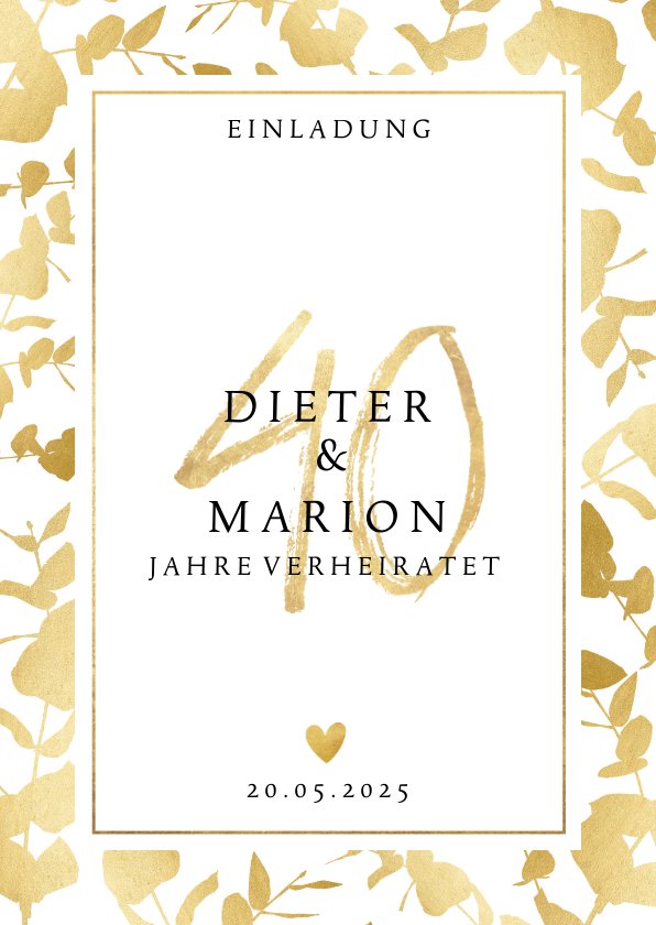 Jubiläumskarte zum 40. Hochzeitstag mit Send a Smile