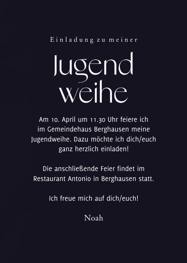 Jugendweihekarte Foto& Neon-Formen | Send a Smile