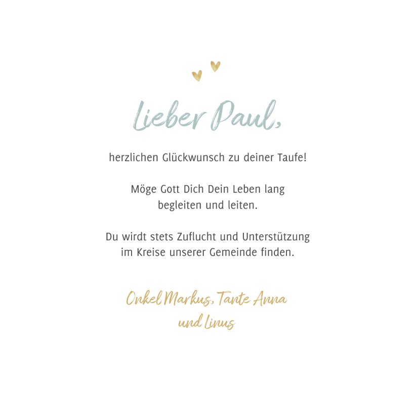 Karte Glückwunsch Taufe Blätterkranz Send a Smile