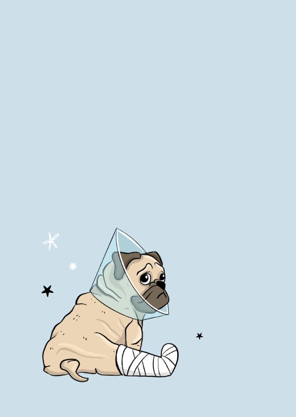 Karte Gute Besserung mit Hund | Send a Smile