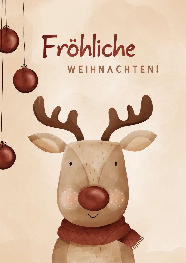 Lustige Weihnachtskarte Mit Weihnachtskuh - 145x145 Mm, Umweltfreundlich & Hochwertig