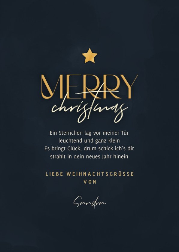 Weihnachtskarte Baum aus Sternen Send a Smile