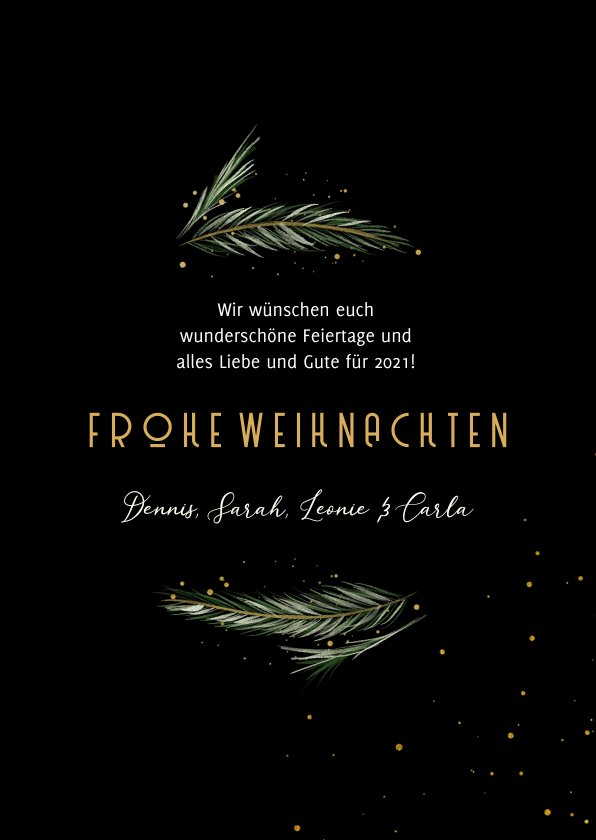 Weihnachtskarte Baum aus Zweigen'Merry Send a Smile