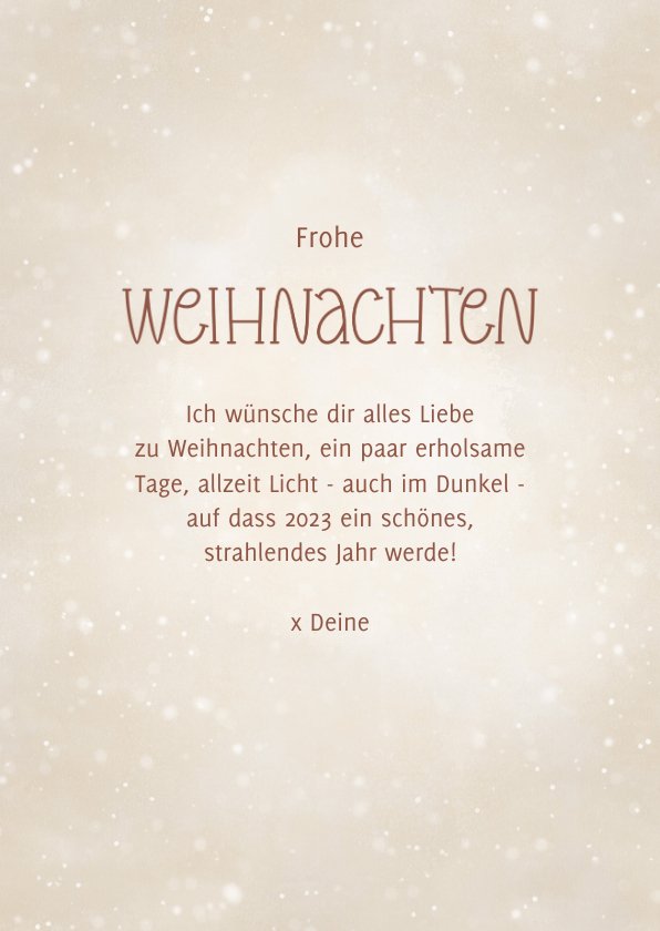 Weihnachtskarte leuchtender Stern Send a Smile