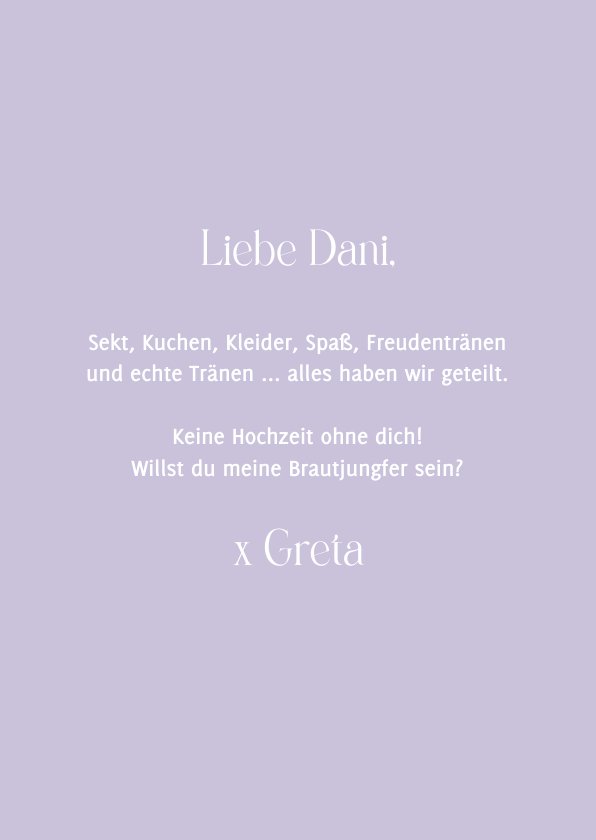 Witzige Karte Brautjungfer fragen Send a Smile