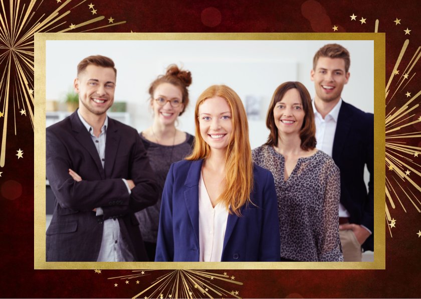 Dankeskarte Weihnachten Mitarbeiter Feuerwerk Send a Smile