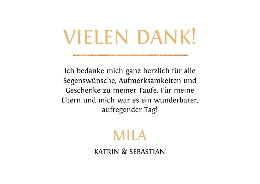 Danksagung zur Taufe süßer Tiger Fotos innen | Send a Smile