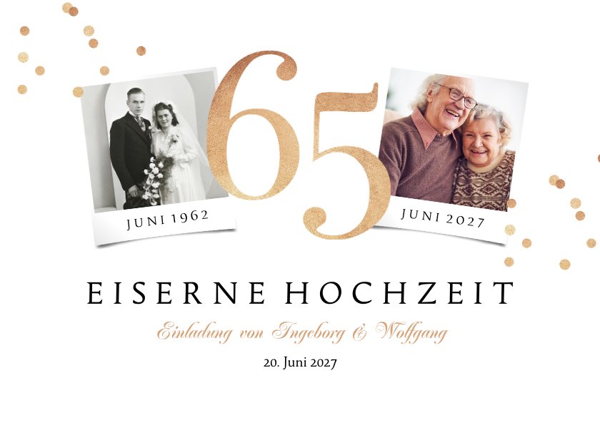 Einladung zur eisernen Hochzeit mit Fotos Send a Smile
