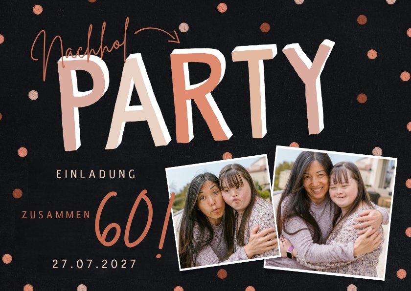 Einladung zur gemeinsamen Party mit Fotos  Send a Smile