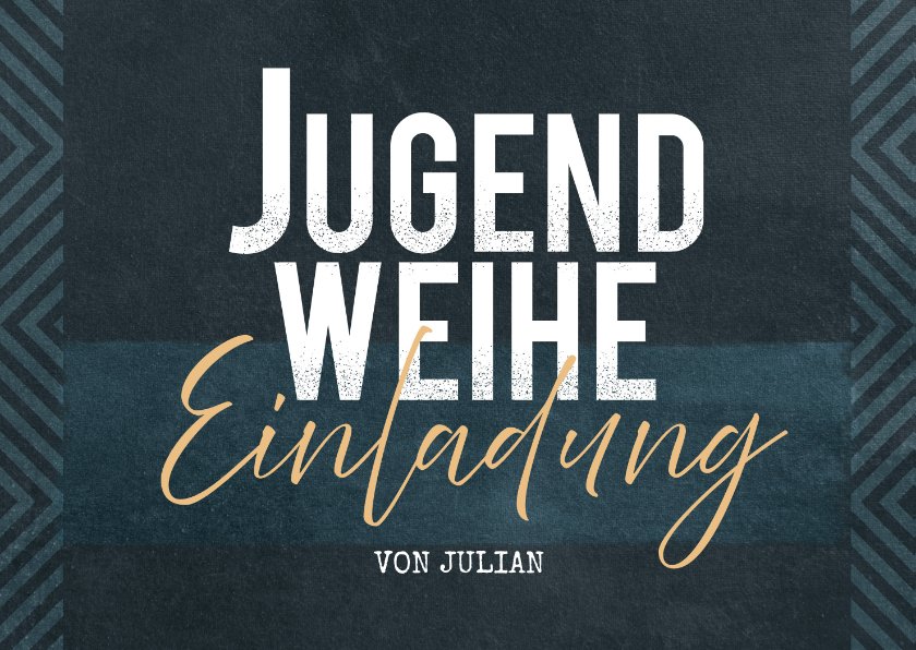 Einladung zur Jugendweihe mit abstraktem Send a Smile