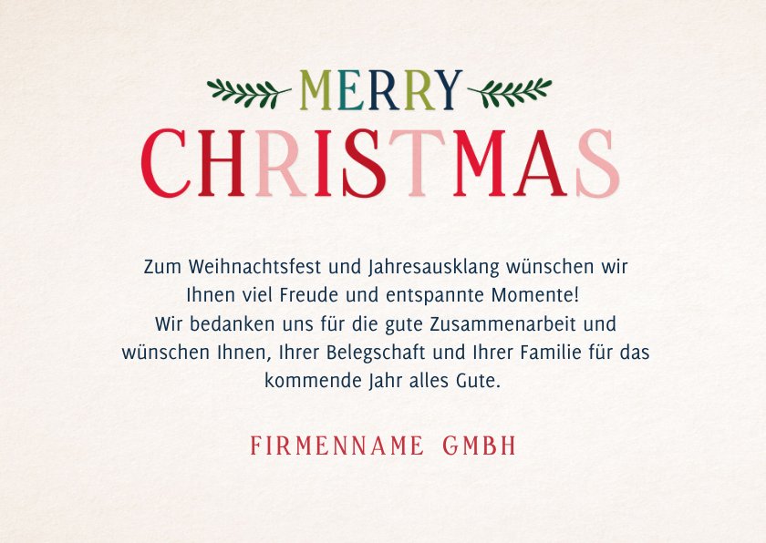 FirmenWeihnachtskarte nostalgisch