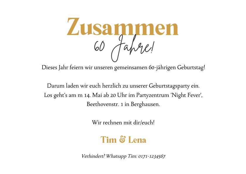 Geburtstag Zusammen Feiern Einladung Text