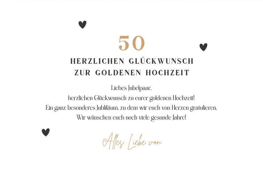 Glückwunschkarte goldene Hochzeit Ehepaar Send a Smile
